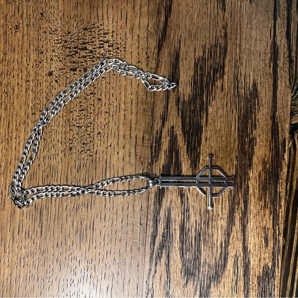 GHOST band cross necklace